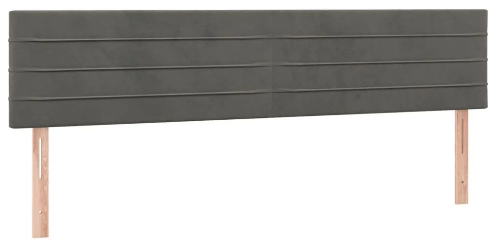 vidaXL Κεφαλάρι Κρεβατιού LED Σκούρο Γκρι 200x5x78/88 εκ. Βελούδινο