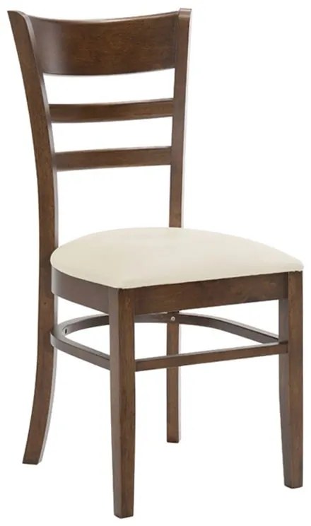 CABIN Καρέκλα Καρυδί - PVC Εκρού -  43x50x92cm