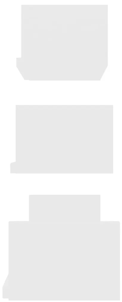 vidaXL Ράφια Τοίχου 3 τεμ. Λευκά από Επεξεργασμένο Ξύλο