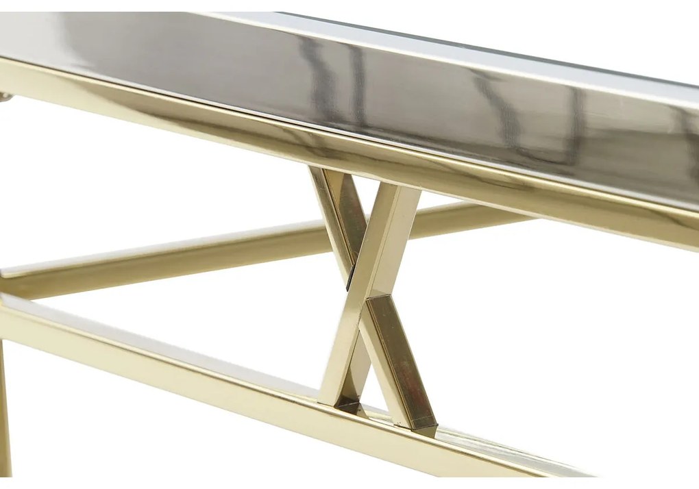 Βοηθητικό Τραπέζι DKD Home Decor Κρυστάλλινο Χάλυβας Ασημί (110 x 60 x 40 cm)