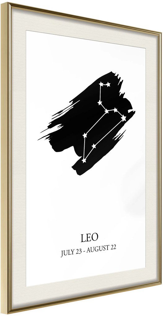 Αφίσα - Zodiac: Leo I - 30x45 - Χρυσό - Με πασπαρτού