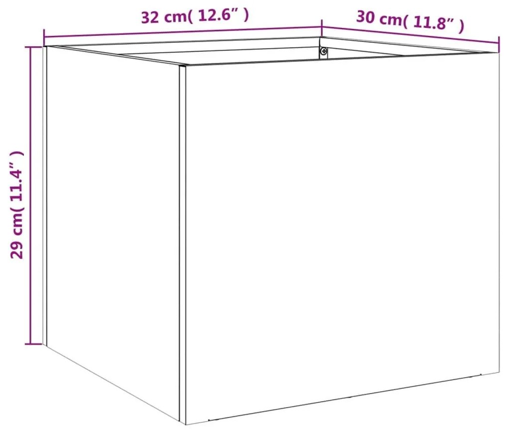 Ζαρντινιέρες 2 τεμ. Ασημί 32x30x29 εκ. από Ανοξείδωτο Ατσάλι - Ασήμι