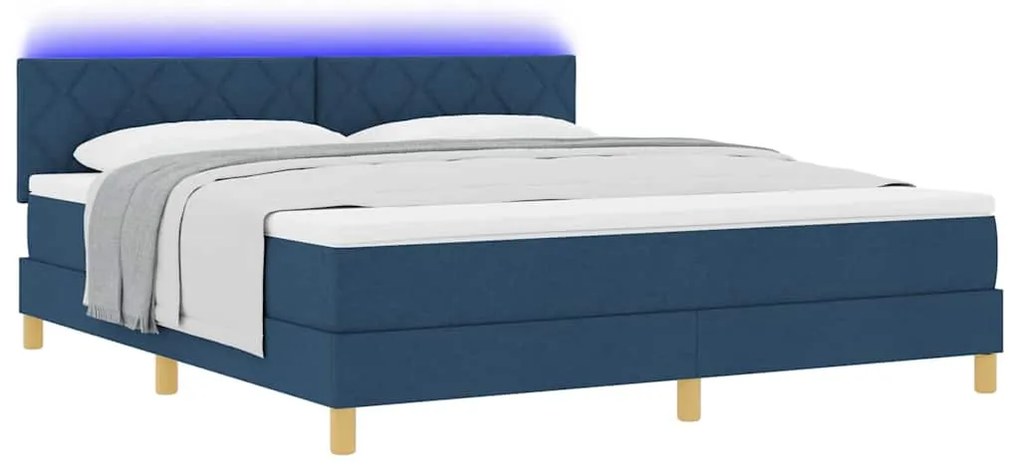 vidaXL Κρεβάτι με ελατήρια με στρώμα Μπλε 180 x 200 cm ύφασμα