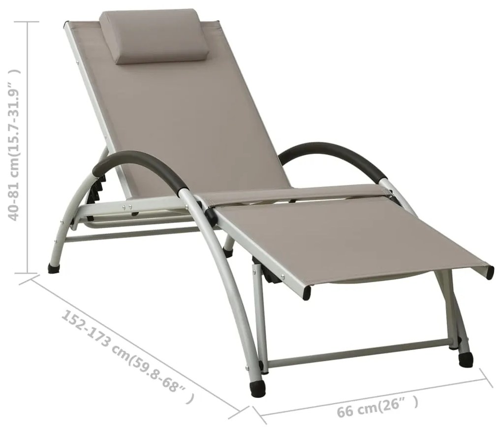 310531  SUN LOUNGER WITH PILLOW TEXTILENE TAUPE 310531
