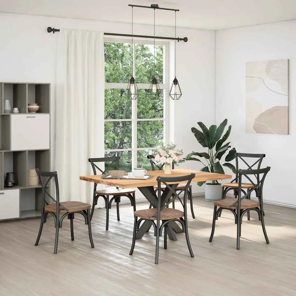 vidaXL Τραπεζαρία με Πόδια σε Σχήμα Αράχνης Ανθρακί 85x85x(72-73) εκ. Ατσάλι