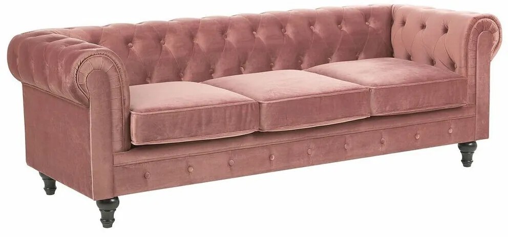 Καναπές chesterfield Berwyn H102, Μωβ, 201x75x70cm, Πόδια: Ξύλο,Ευκάλυπτος, Καουτσούκ