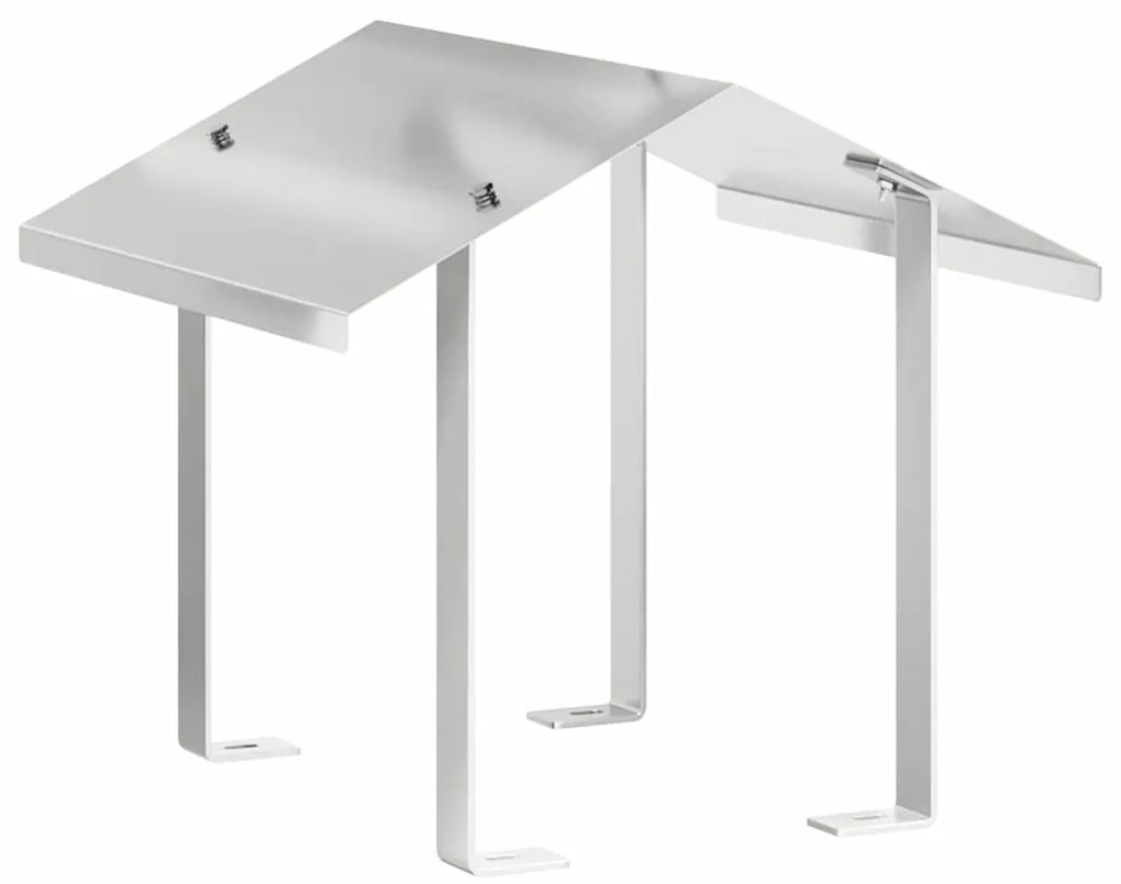 vidaXL Καπνοδόχος Ασημί 40 x 40 x 37.5 εκ Ανοξείδωτο ατσάλι