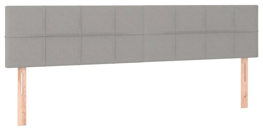 Κεφαλάρι Κρεβατιού LED Ανοιχτό Γκρι 200x5x78/88 εκ. Υφασμάτινο 3121634