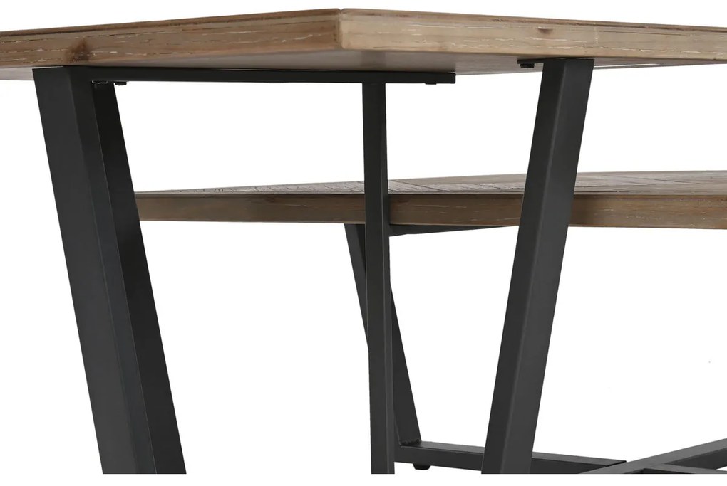 Τραπεζάκι Καφέ Home ESPRIT Μαύρο Φυσικό Μέταλλο ξύλο ελάτου 118 x 78 x 45 cm