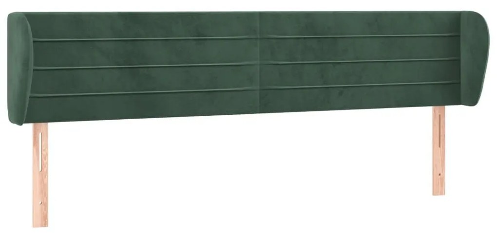 Κεφαλάρι με Πτερύγια Σκούρο Πράσινο 163x23x78/88 εκ. Βελούδινο - Πράσινο