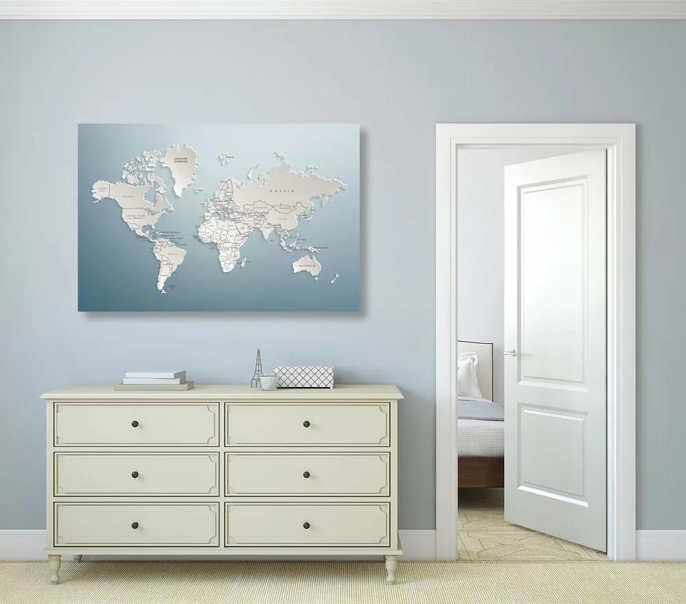 Εικόνα στον παγκόσμιο χάρτη φελλού σε πρωτότυπο σχέδιο - 90x60  smiley