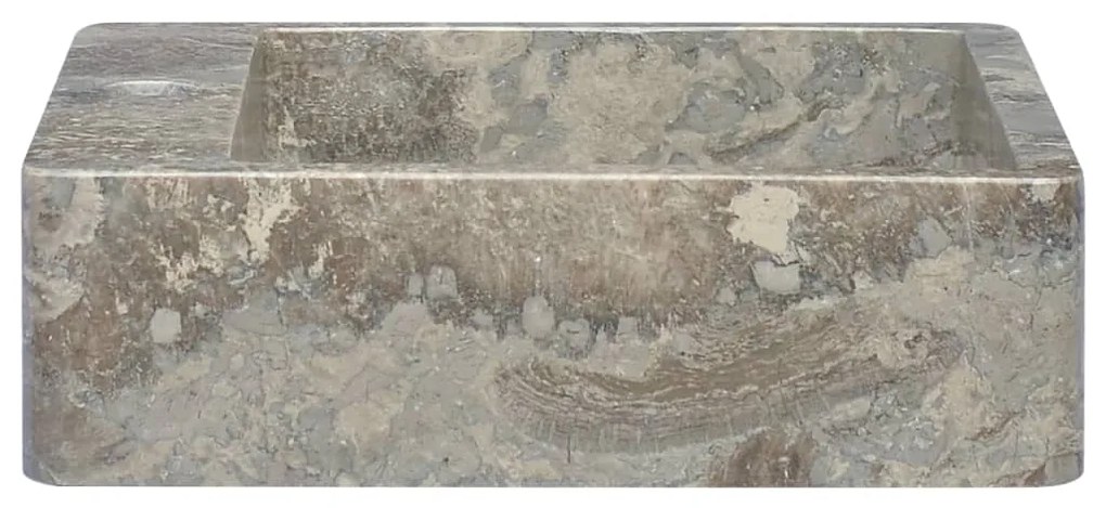 vidaXL Νιπτήρας Γκρι 40 x 40 x 12 εκ. Μαρμάρινος