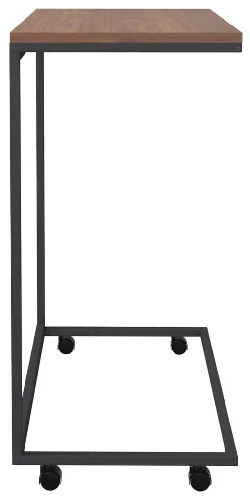 Βοηθητικό Τραπέζι με Ρόδες Μαύρο 55 x 35 x 70 εκ. Επεξ. Ξύλο - Μαύρο