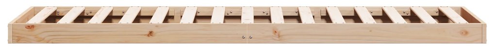 vidaXL Κρεβάτι δαπέδου Φυσικό 90 x 210 cm Μασίφ ξύλο πεύκου