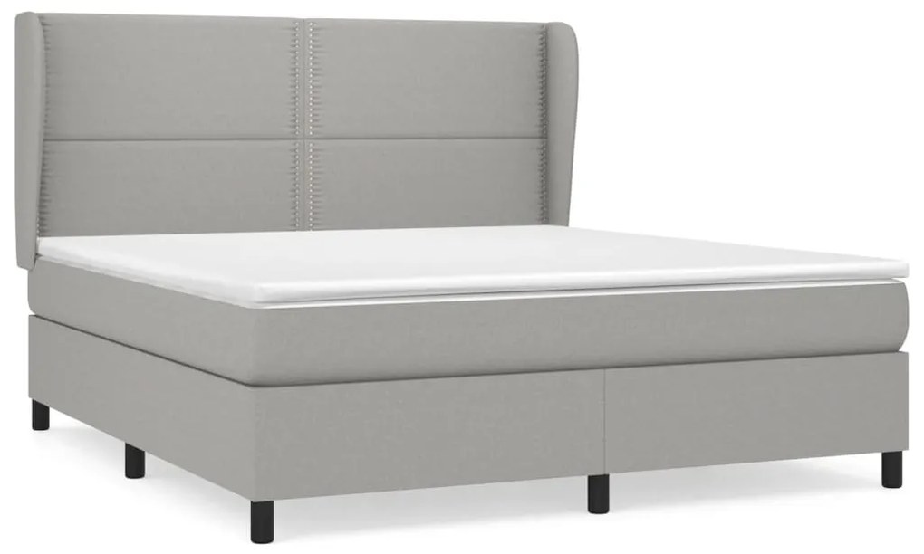 ΚΡΕΒΑΤΙ BOXSPRING ΜΕ ΣΤΡΩΜΑ ΑΝΟΙΧΤΟ ΓΚΡΙ 180X200 ΕΚ. ΥΦΑΣΜΑΤΙΝΟ 3127901