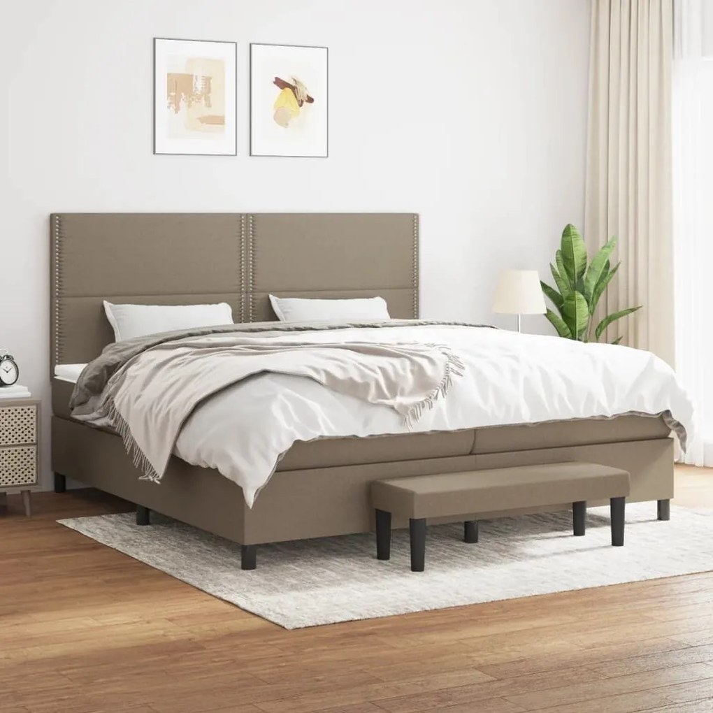 ΚΡΕΒΑΤΙ BOXSPRING ΜΕ ΣΤΡΩΜΑ TAUPE 200X200 ΕΚ. ΥΦΑΣΜΑΤΙΝΟ 3136625