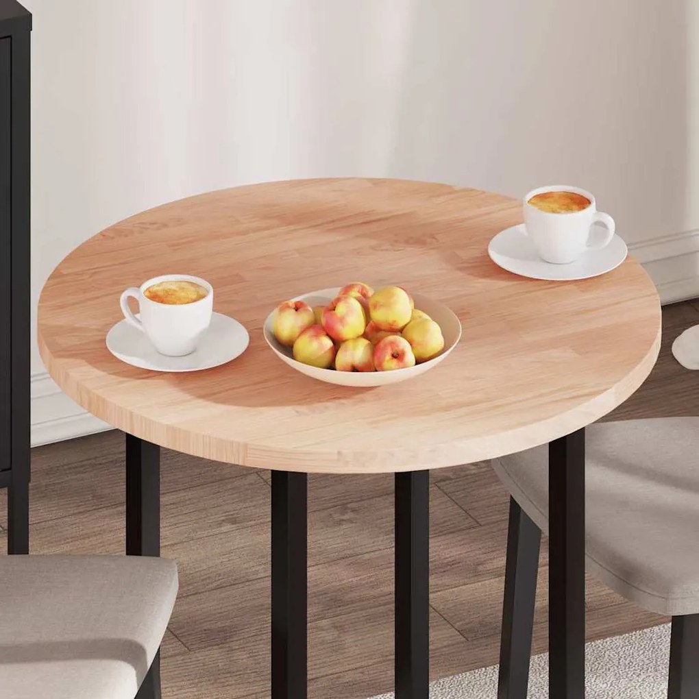 vidaXL Καπάκι τραπεζιού Ανοιχτό καφέ Ø 70 x 2.5 cm Στερεό ξύλο δρυός