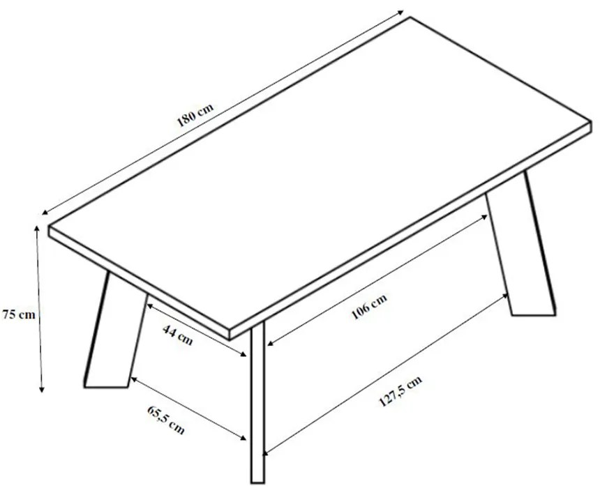 CITY ΤΡΑΠΕΖΙ SONOMA ΣΚΟΥΡΟ 180x90xH75cm - 02-0303