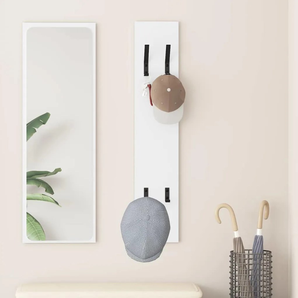 Τοίχου Κρεμάστρα Λευκό 20 x 1.5 x 100 εκ Επεξεργασμένο ξύλο