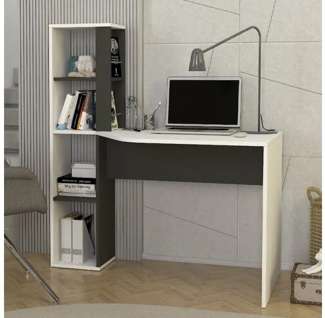 Γραφείο εργασίας Gemini Megapap ανθρακί - λευκό 121,8x59,6x131,8εκ. GP042-0313,1-GP042-0313,1-Λευκό GP042-0313,1