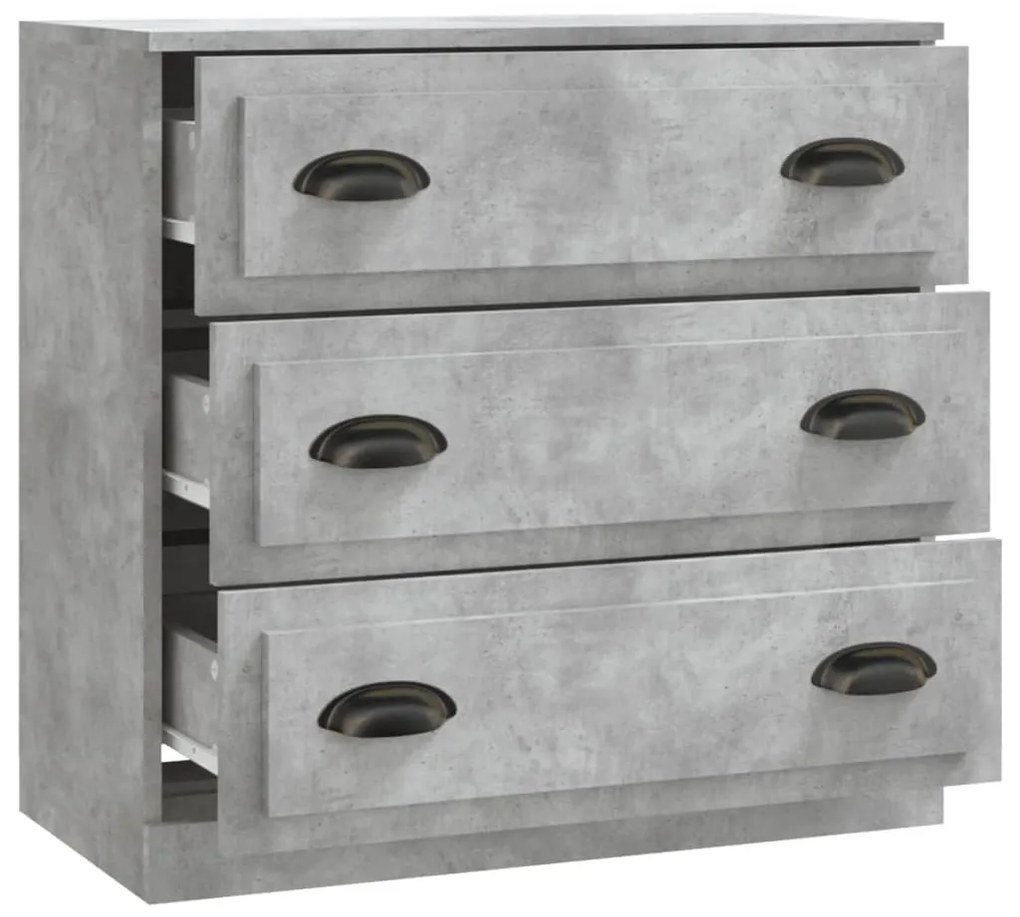 vidaXL Μπουφές Γκρι Σκυροδέματος 70x35,5x67,5 εκ. Επεξεργασμένο Ξύλο