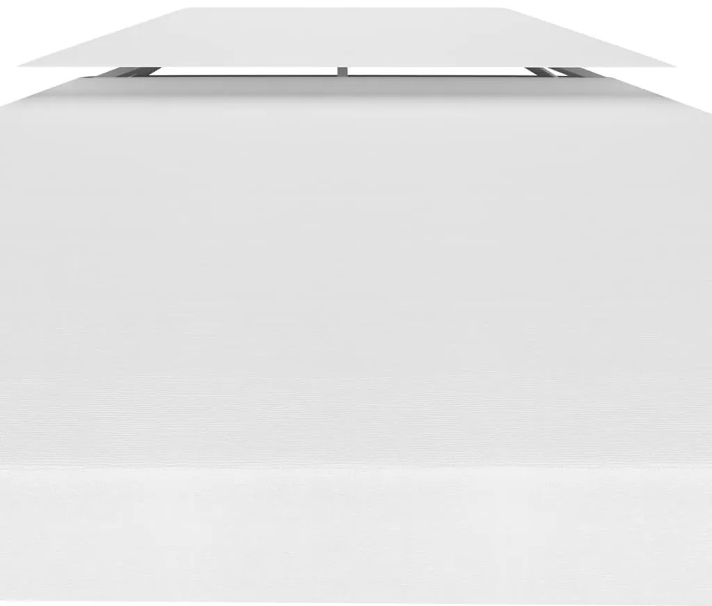 vidaXL Κάλυμμα για Κιόσκι 2 Επιπέδων Λευκό 4 x 3 μ. 310 γρ./μ²