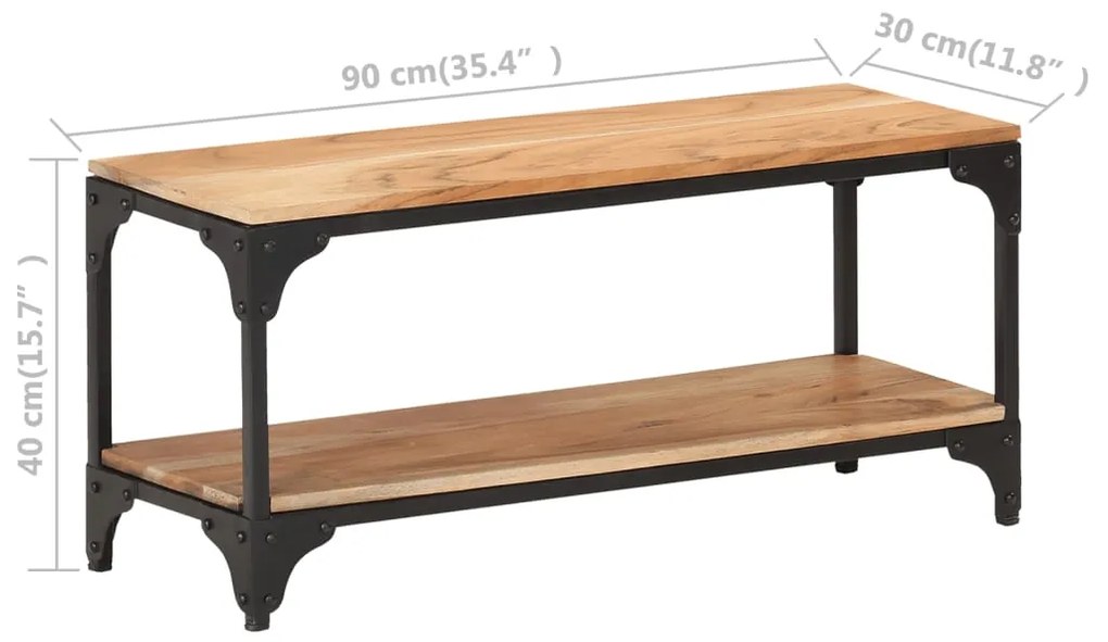 vidaXL Τραπεζάκι Σαλονιού 90 x 30 x 40 εκ. από Μασίφ Ξύλο Ακακίας