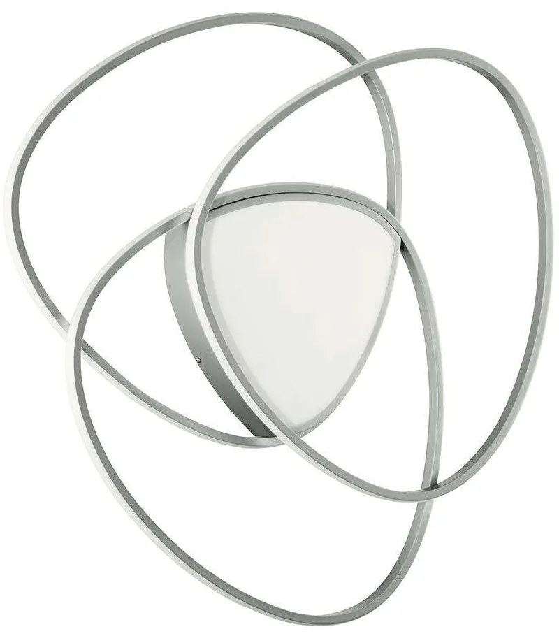 Φωτιστικό Οροφής - Πλαφονιέρα Rose PL.ROSE/GRSIL3000K 76x10x54cm 80W Led Dimmable 4000K Silver Ondal