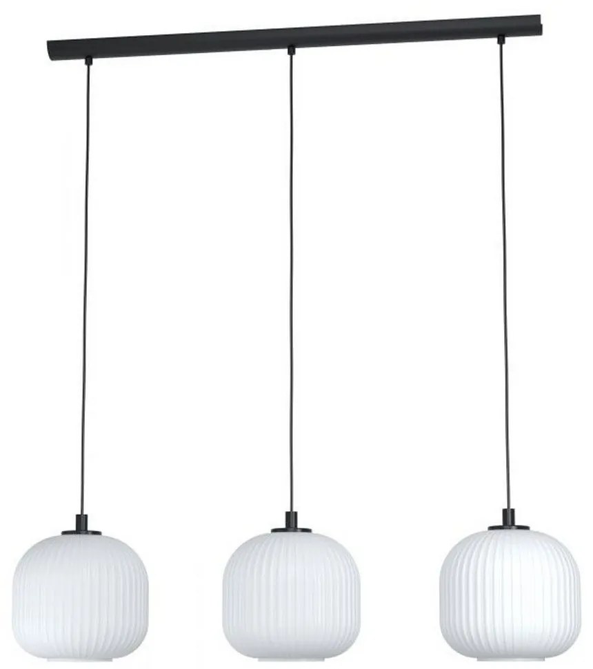 Φωτιστικό Οροφής-Ράγα Mantunalle 99367 Black-White Eglo Metal, Glass