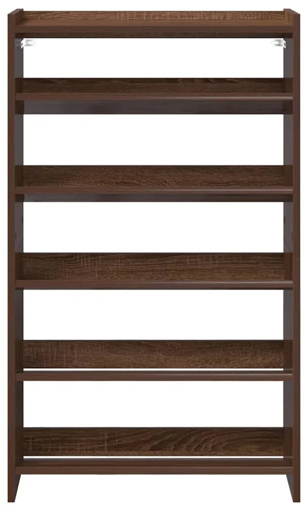 Ράφι παπουτσιών καφέ δρυς 60x25x100 cm Κατασκευασμένο ξύλο - Καφέ