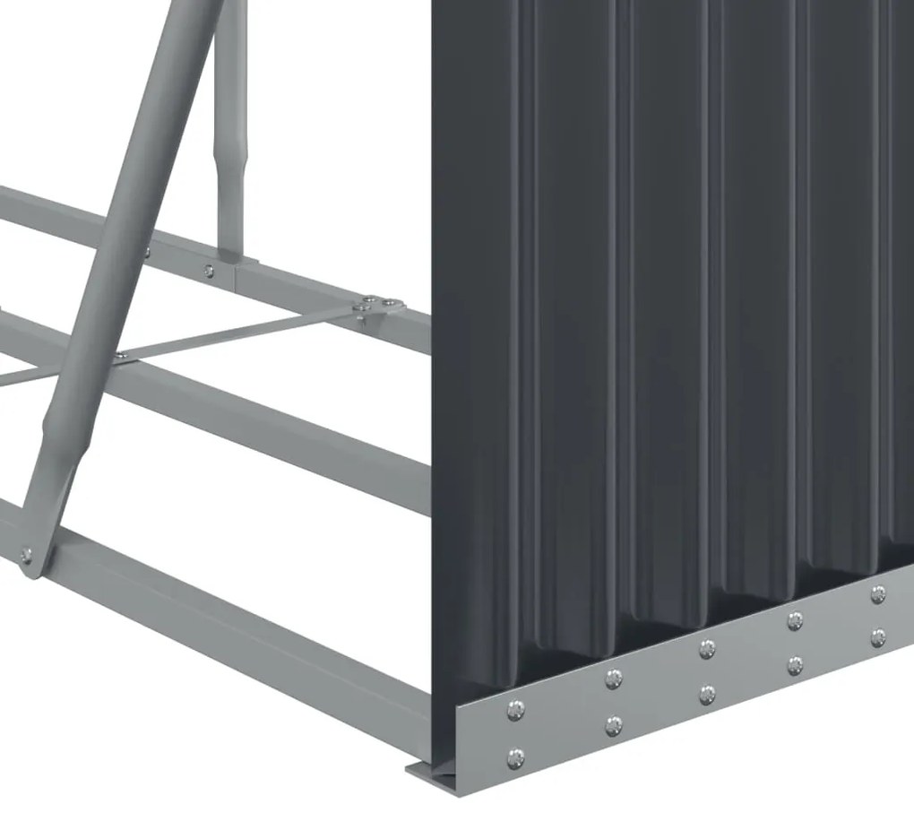 vidaXL Ξυλοθήκη Ανθρακί 234x45x100 εκ. από Γαλβανισμένο Ατσάλι