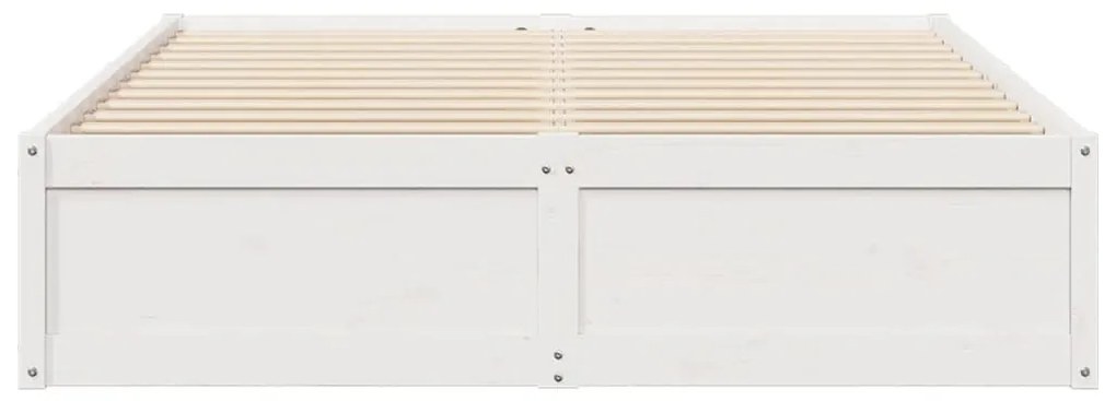 vidaXL Σκελετός Κρεβ. Χωρίς Στρώμα Λευκό 160x200 εκ Μασίφ Πεύκο