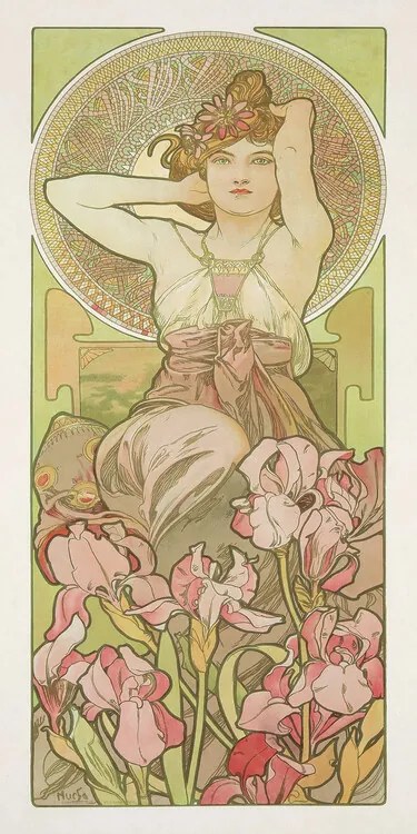 Αναπαραγωγή Amethyst from The Precious Stones Series, Alfons Mucha