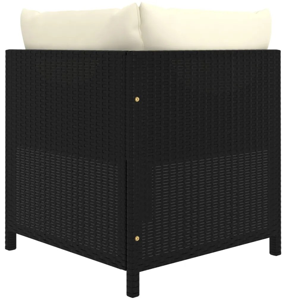 vidaXL Σαλόνι Κήπου 6 Τεμαχίων Μαύρο από Συνθετικό Ρατάν με Μαξιλάρια