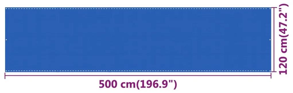 vidaXL Διαχωριστικό Βεράντας Μπλε 120x500 εκ. από HDPE