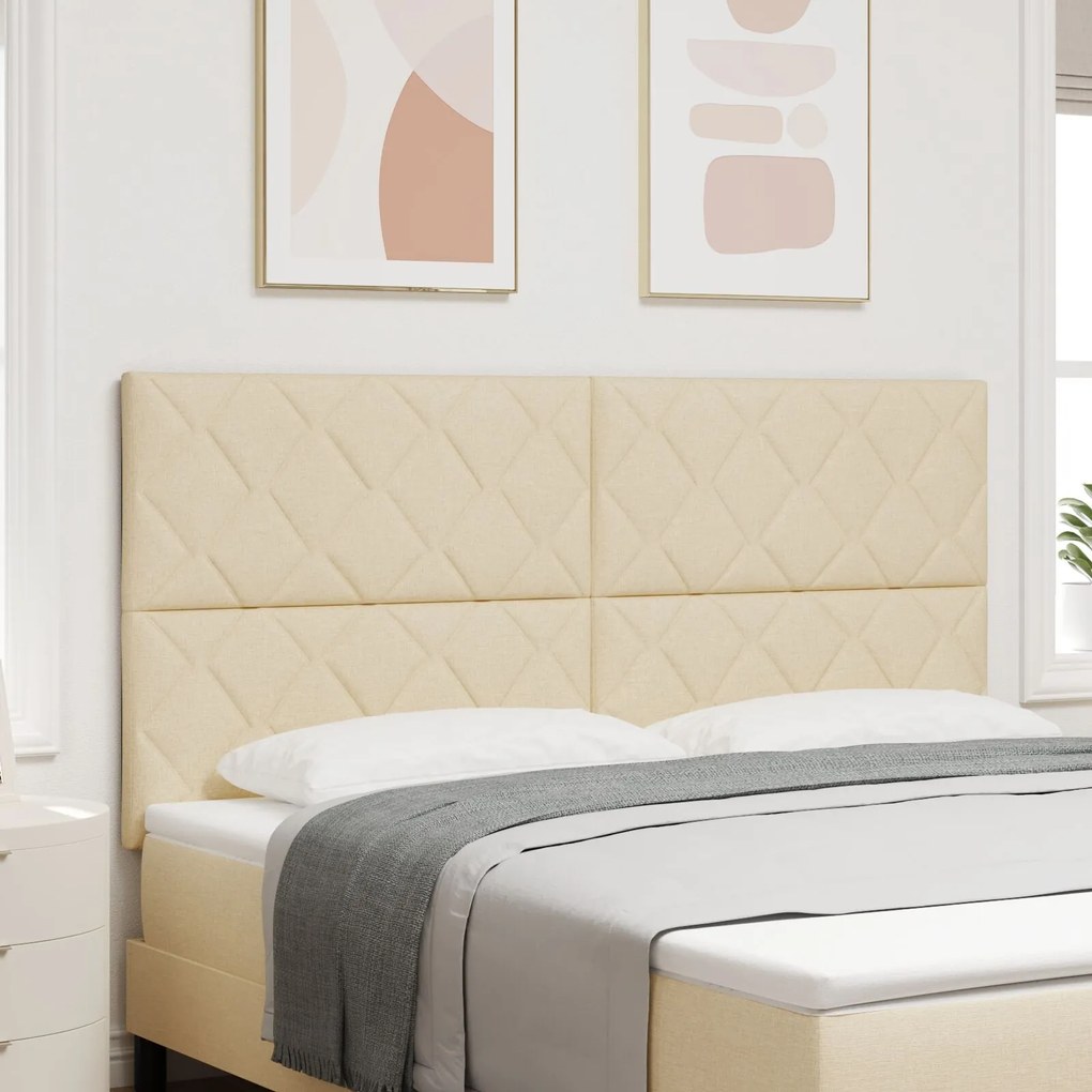 vidaXL Κεφαλάρι Σχεδιασμού Διαμαντιών Κρεμ 180 cm Υφάσματος