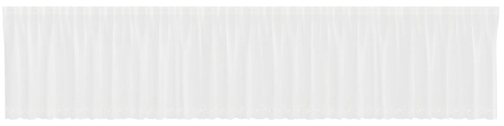 vidaXL Κουρτίνα Δαντέλας με κουρτίνες Floral Λευκό 750 x 100 εκ. Πολυεστέρας
