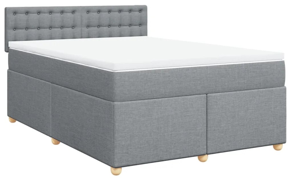 ΚΡΕΒΑΤΙ BOXSPRING ΜΕ ΣΤΡΩΜΑ ΑΝΟΙΧΤΟ ΓΚΡΙ 140X200 ΕΚ. ΥΦΑΣΜΑΤΙΝΟ 3289017