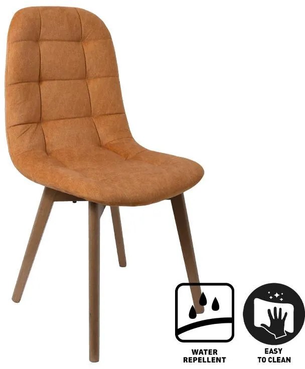 Καρέκλα Τραπεζαρίας T-18 Fylliana Κίτρινο με Grey oak πόδια 42x45x95εκ. 2αδα 42x45x95 εκ.