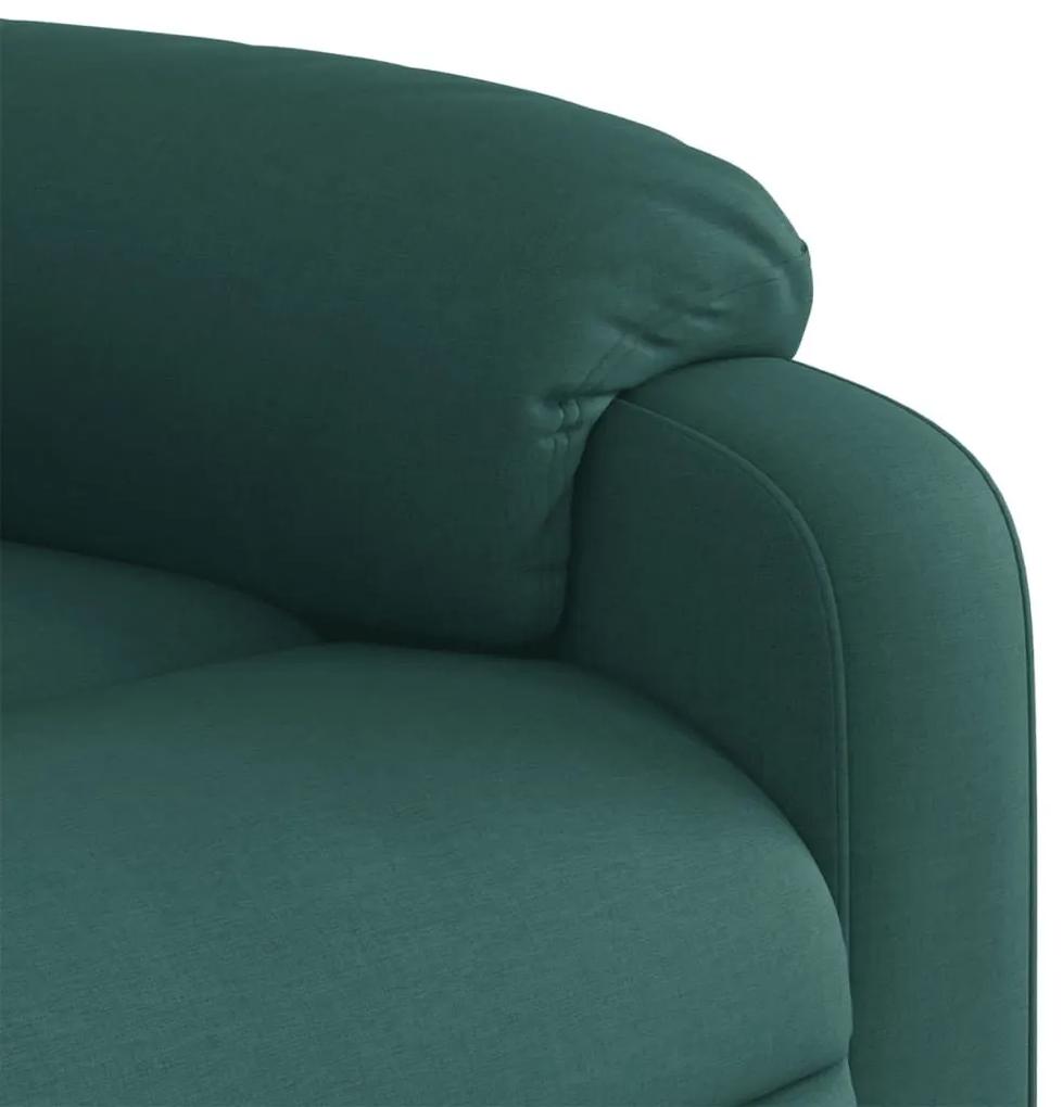 Πολυθρόνα Ανακλινόμενη με Ανύψωση Σκούρο Πράσινη Υφασμάτινη - Πράσινο