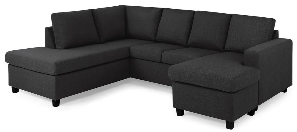 Γωνιακός Καναπές Scandinavian Choice C154, Ανθρακί, Μαύρο, 254x194x82cm, Πόδια: Πλαστική ύλη | Epipla1.gr