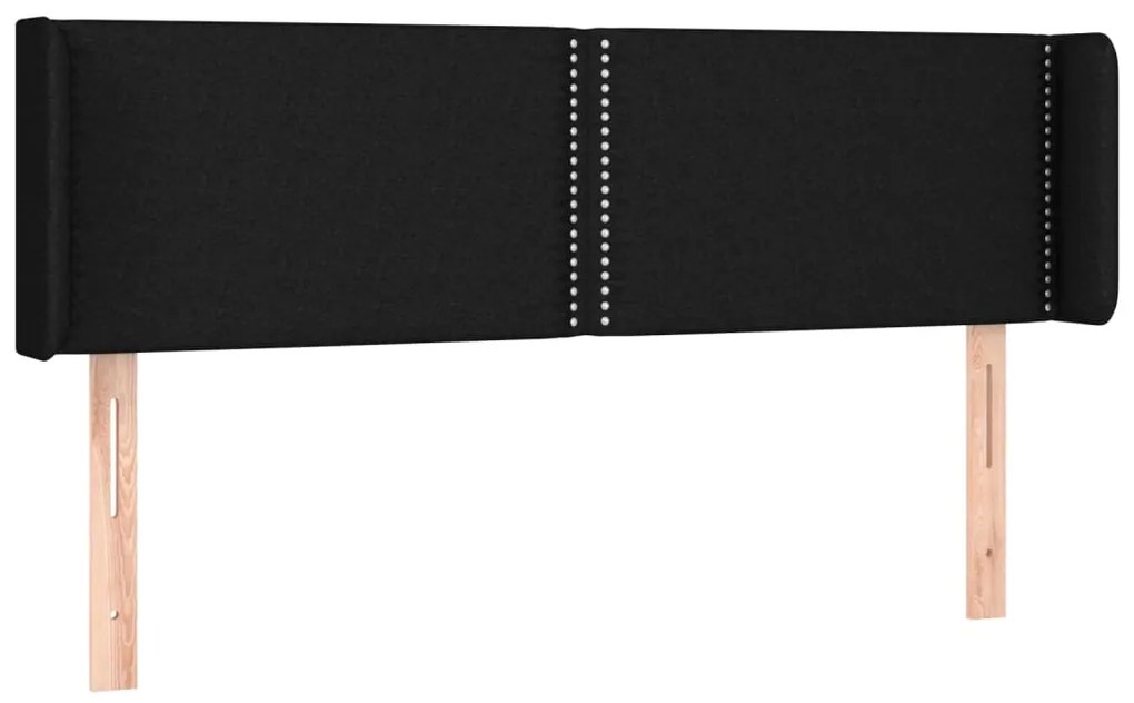 vidaXL Κεφαλάρι Κρεβατιού LED Μαύρο 147x16x78/88 εκ. Υφασμάτινο