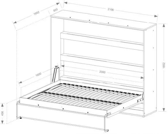 Κρεβάτι τοίχου Aether I -Leuko-160 x 200