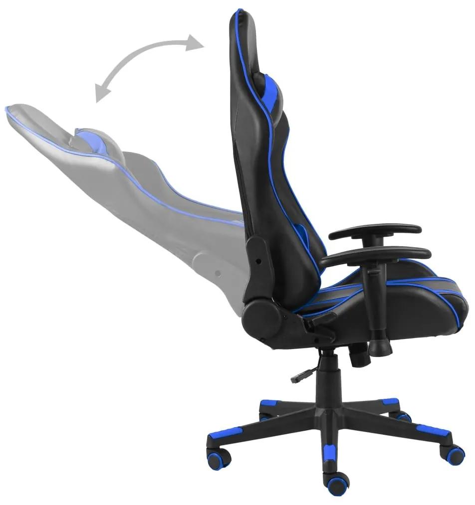 Καρέκλα Gaming Περιστρεφόμενη Μπλε από PVC - Μπλε
