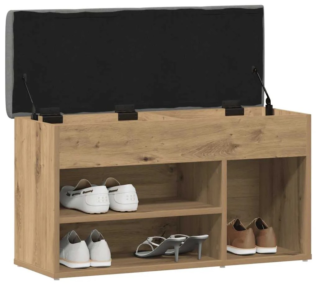 vidaXL Πάγκος παπουτσιών  Artisan Oak 82x32x45,5 cm Κατασκευασμένο ξύλο