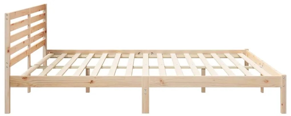 vidaXL Σκελετός Κρεβατιού Καφέ 200 x 220 cm Μασίφ ξύλο πεύκου