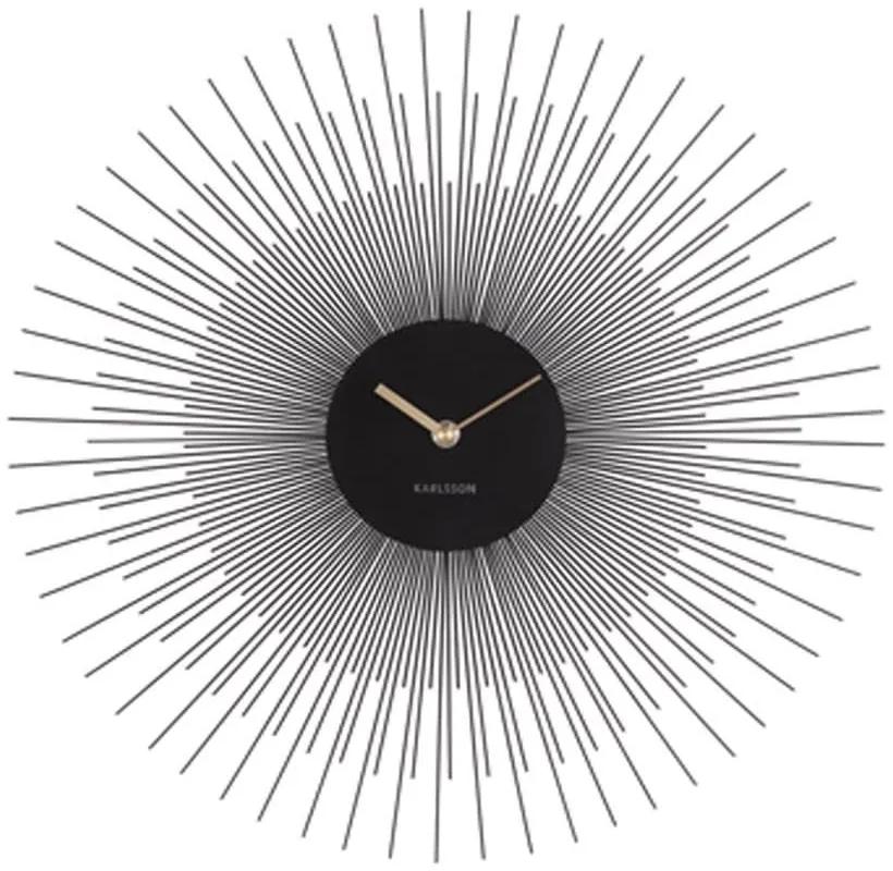 Ρολόι Τοίχου KA5818BK Peony Large D.60cm Black Karlsson Μέταλλο