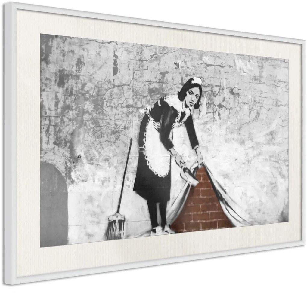 Αφίσα - Banksy: Sweep it Under the Carpet - 30x20 - Χρυσό - Με πασπαρτού