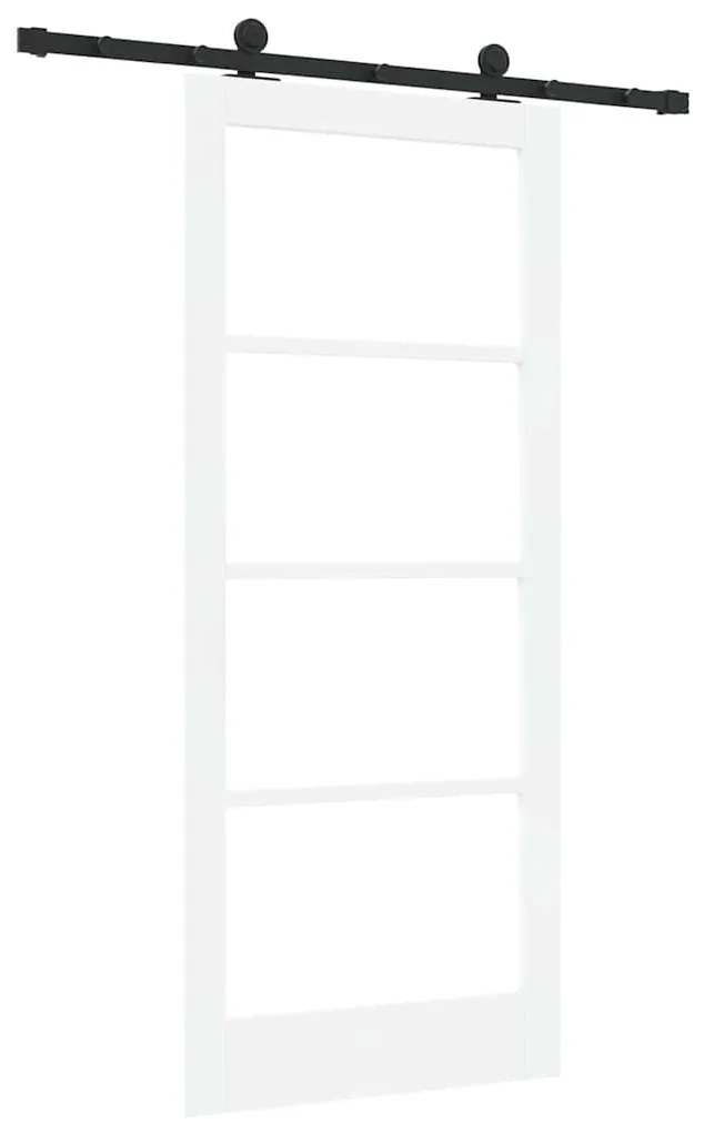 vidaXL Συρόμενη Πόρτα Λευκό 86 x 198.5 cm Ξύλο και μέταλλο