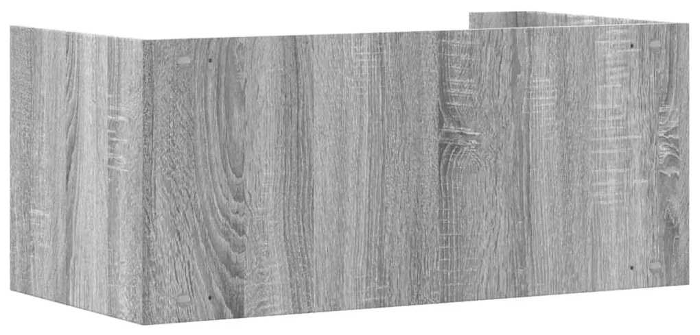 Ραφιέρα Τοίχου Γκρι Sonoma 70,5x35x30,5 εκ. Επεξεργασμένο Ξύλο - Γκρι